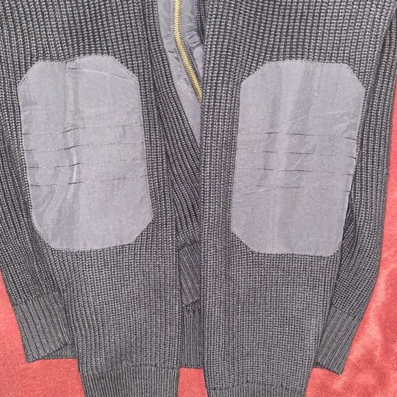 Duluth Trading Co. Men's XL Woolblend FullZip Black Chunky Knit Sweater Grandpa - Picture 9 of 9